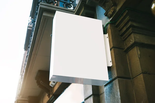 Blanck lightbox op de muur — Stockfoto