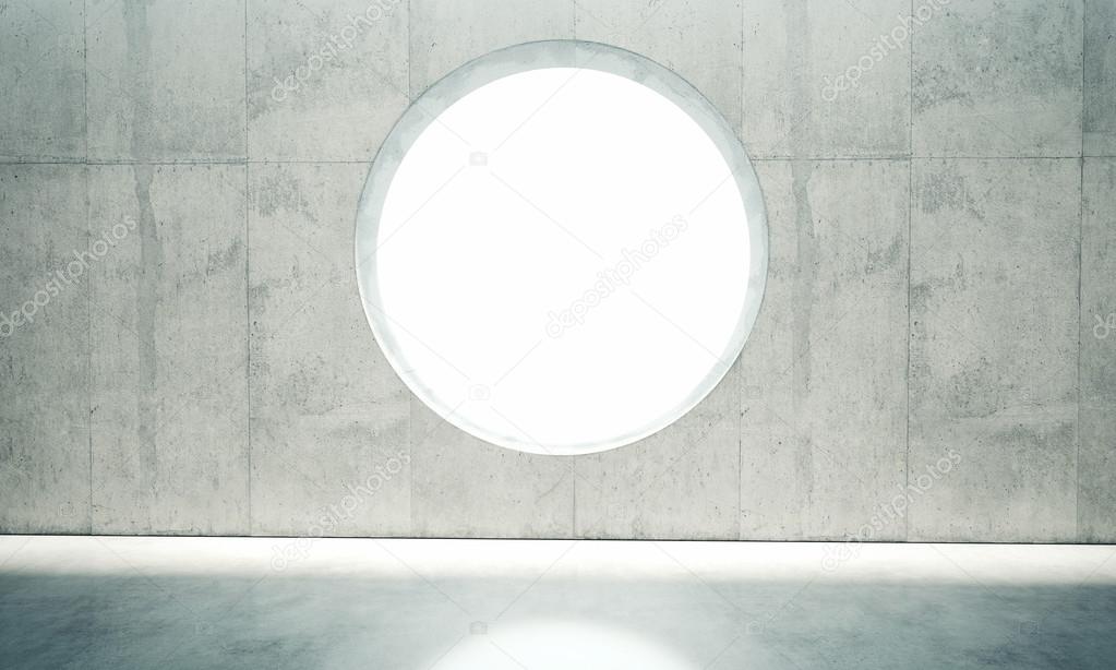 Blank space interior wall with one window