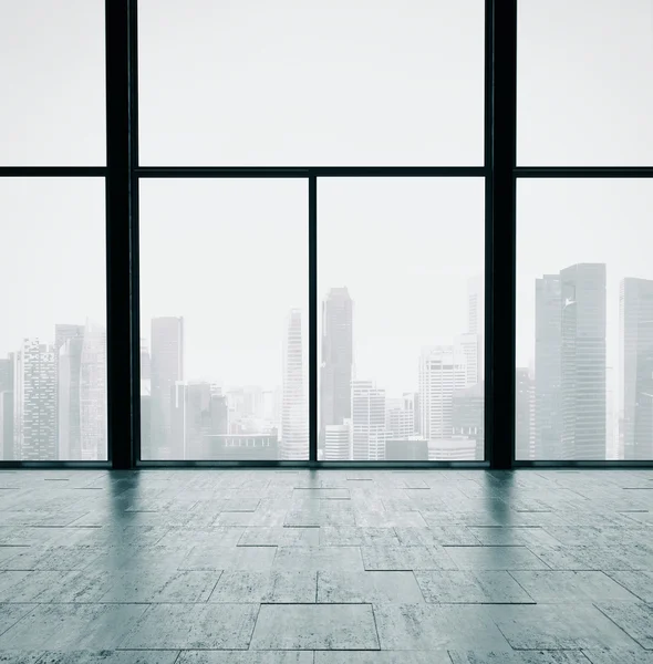 Panorama-Fenster und Betonmauer — Stockfoto