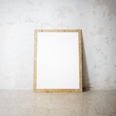 Boş beyaz ahşap doğal çerçeve