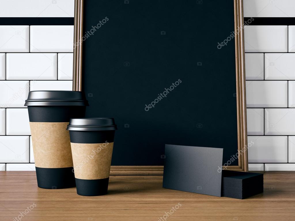 Table with blank elements and poster