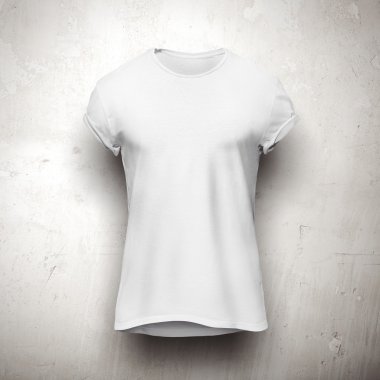 Beyaz t-shirt gri arka plan üzerinde izole