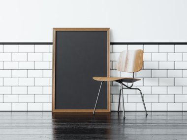 Siyah poster ve sandalye