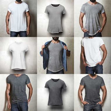 Set of blank t-shirts clipart