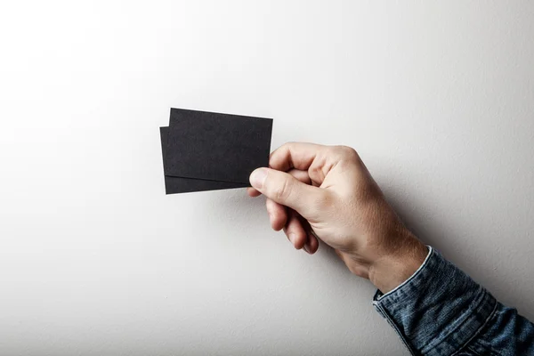 Hand holding business cards — Stock Photo, Image