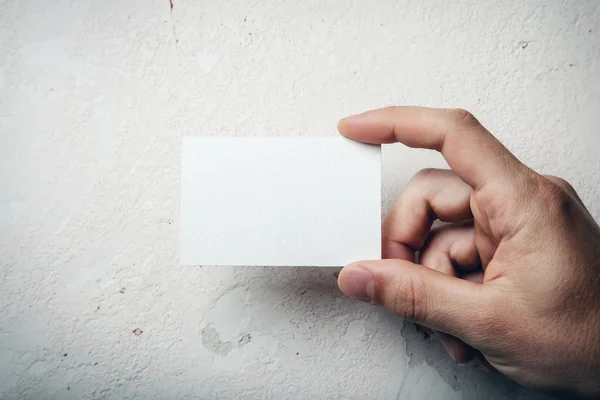 Hand holding business card — Stock Photo, Image