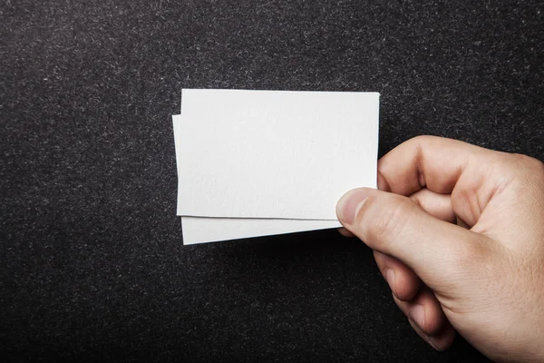 Hand holding business cards — Stock Photo, Image