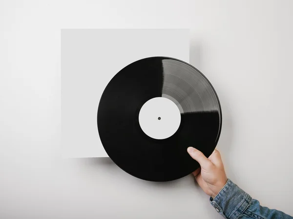 Template of vinyl cover on white — 스톡 사진