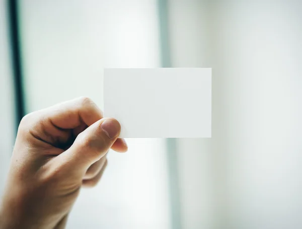 Hand holding business card — Stock Photo, Image