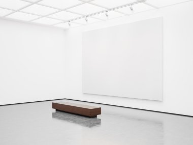 Mockup iç beyaz tuval ile. 3D render