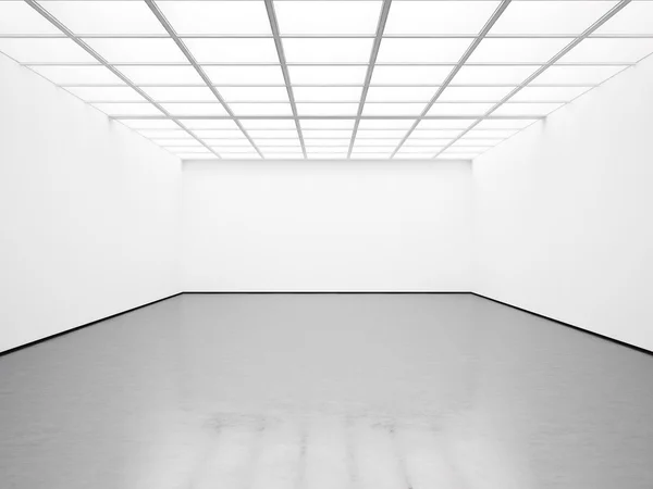 Mockup of blank white gallery. 3d render — Stock Photo, Image