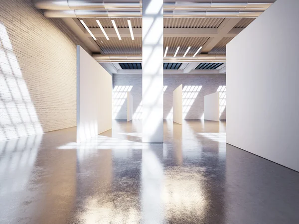 Konzept eines offenen Innenraums mit Sonnenlicht. 3D-Darstellung — Stockfoto