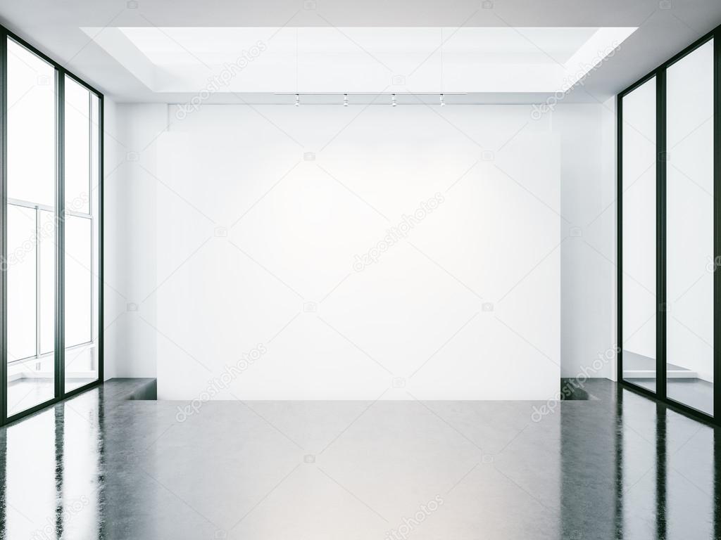 Mock up of empty white space interior. 3d render