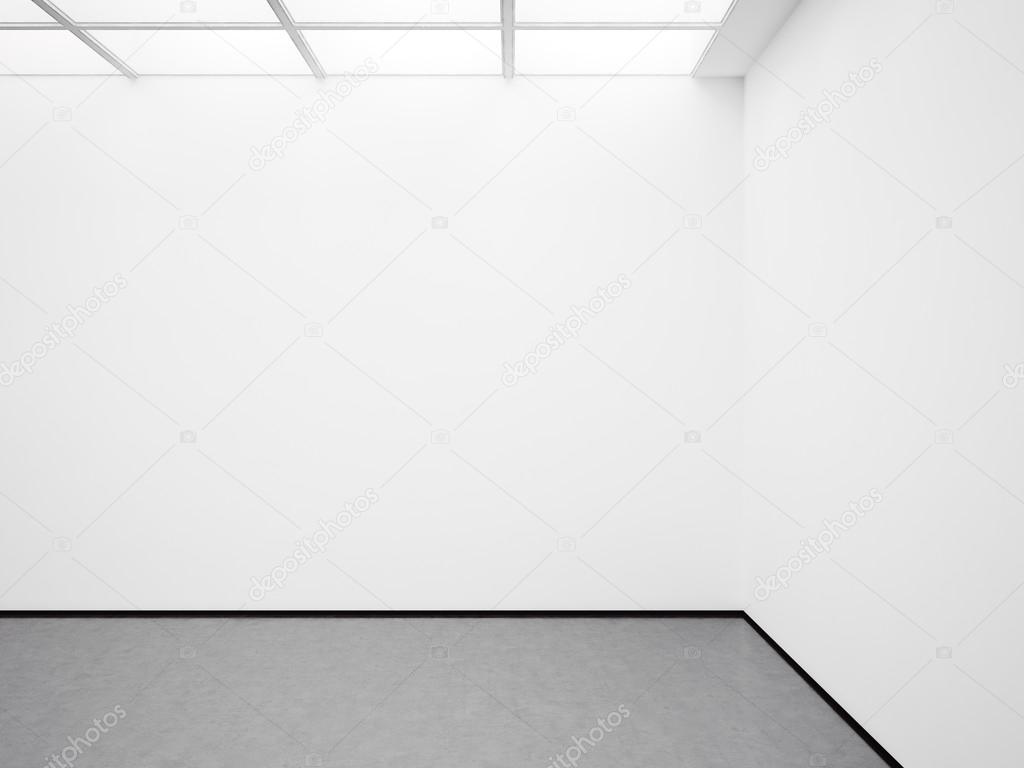 Mock up of white gallery. 3d render