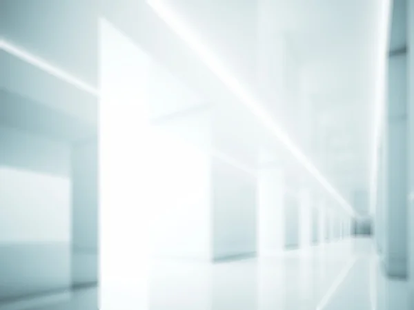 White interior in modern gallery. Lights and blur. 3d render — Stock Photo, Image