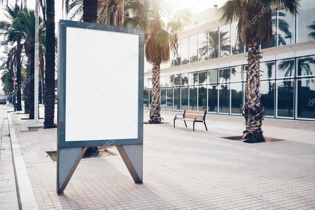 Blank display box on the street