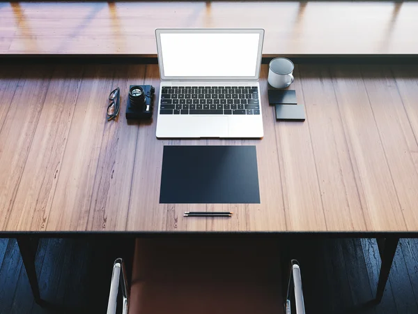 Espaço de trabalho com objetos de negócios — Fotografia de Stock