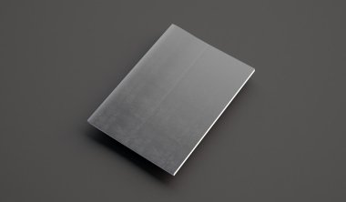 Textbook with leather cover on the gray background. 3d render clipart