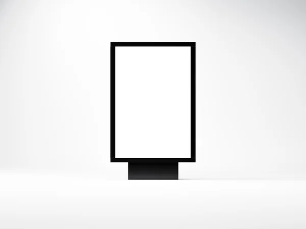 Black empty lightbox in the studio. Blank white wall background. 3d render — Stock Photo, Image