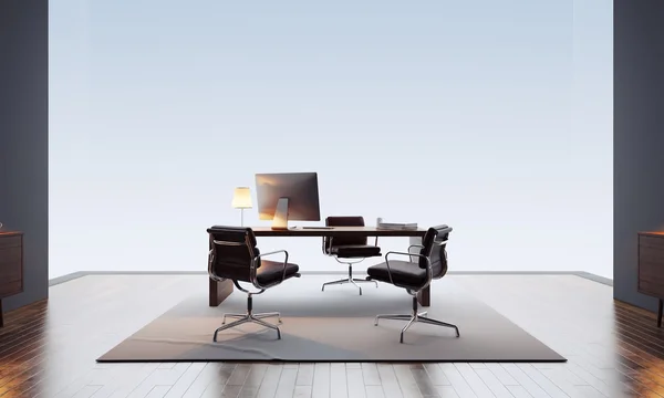 Contemporary and empty office interior. 3d render — Zdjęcie stockowe