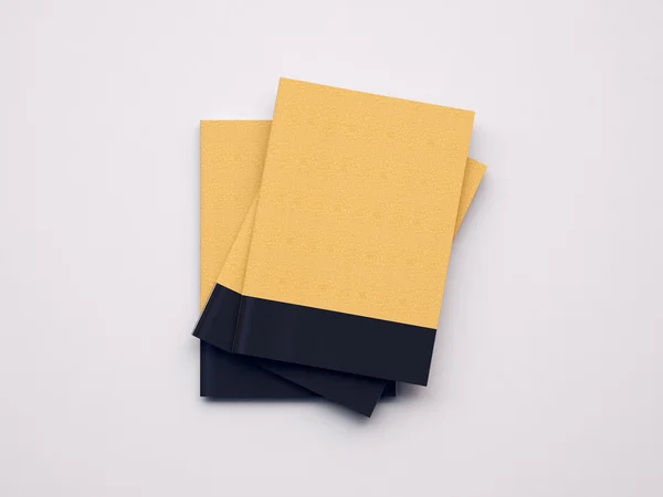 Set of craft notebooks on the white background. 3d render — Φωτογραφία Αρχείου