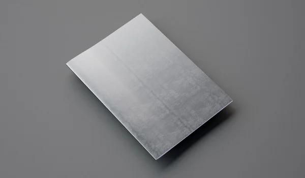 Caderno com capa de couro no fundo cinza. Renderização 3d — Fotografia de Stock