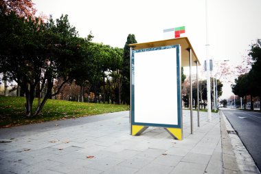 Empty lightbox on the bus stop