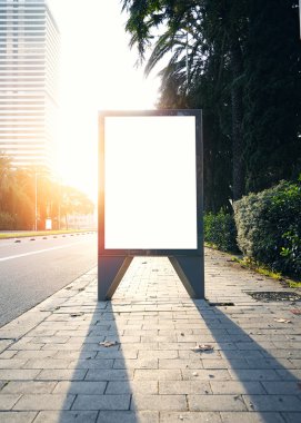 Empty lightbox on the bus stop