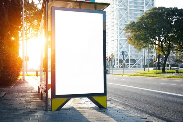 Lightbox on the bus stop — Stock Photo, Image