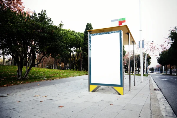 Empty lightbox on the bus stop — Zdjęcie stockowe