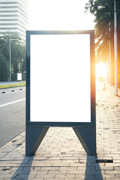 Blank lightbox on the city street — Stok fotoğraf