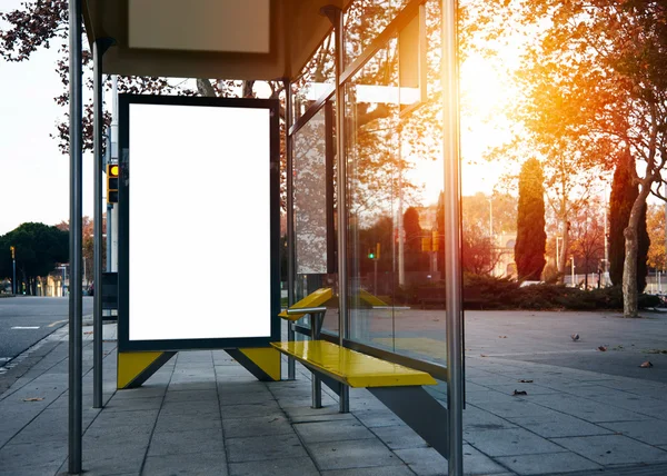 Lightbox on the bus stop — Stock Photo, Image