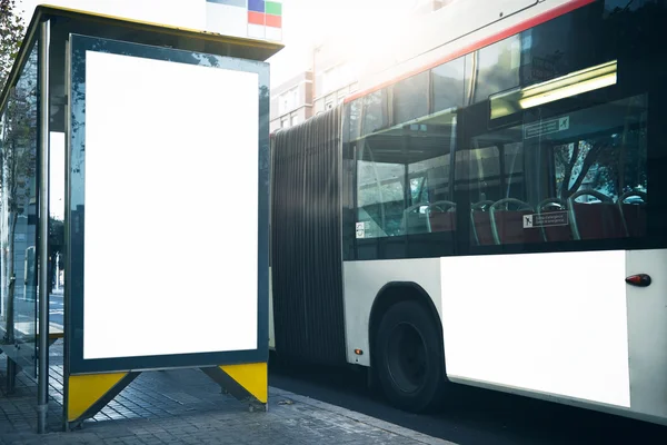 Lightbox on the bus stop — Stock Photo, Image