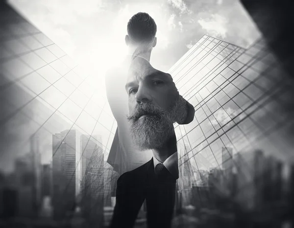 Bearded gentleman in suit — Stok fotoğraf