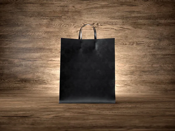 Schwarze Bastel-Einkaufstasche — Stockfoto