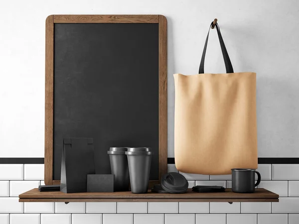 Different objects on bookshelf — Stock Photo, Image