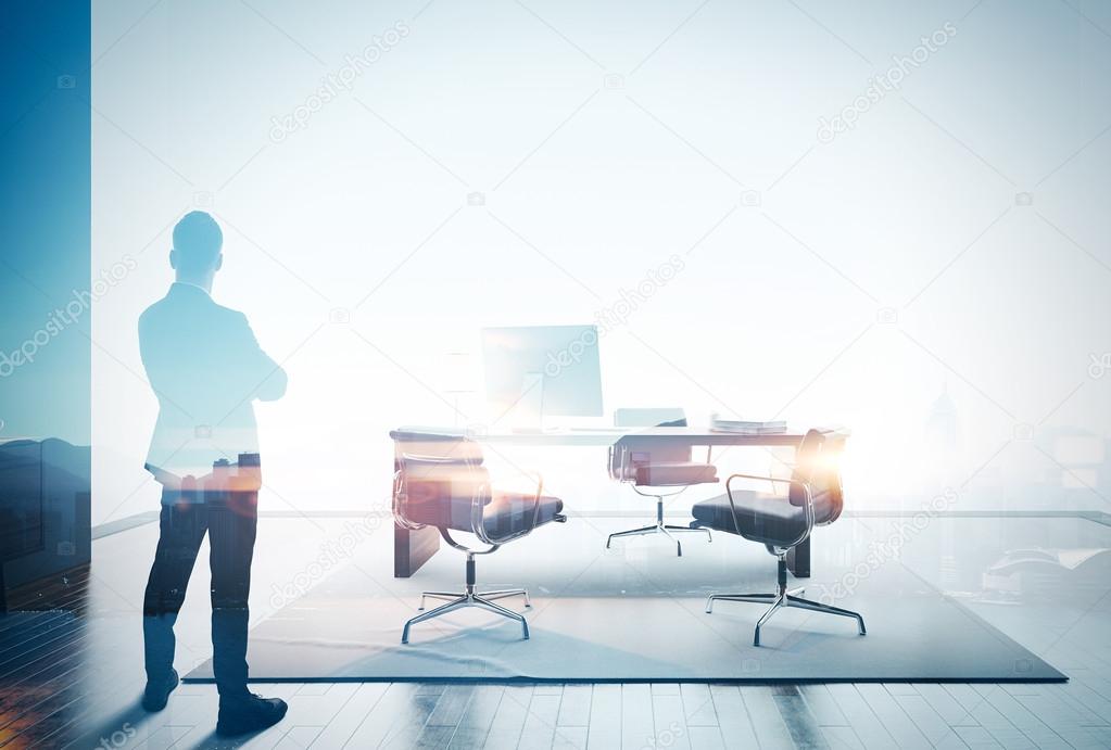 businessman in contemporary office