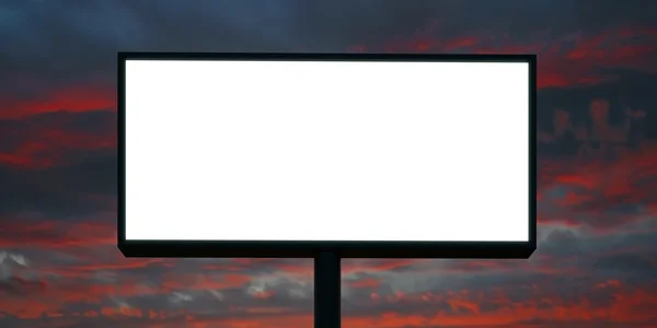 Anúncio em branco ao pôr-do-sol — Fotografia de Stock