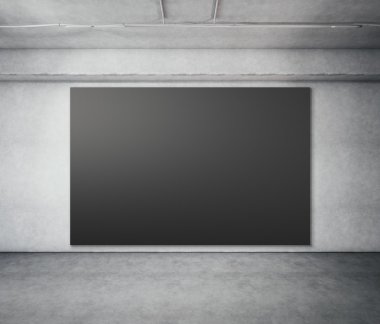 Boş billboard ekran üzerinde betonun