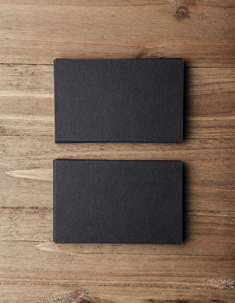 Stacks of blank black business cards — Stock Photo, Image