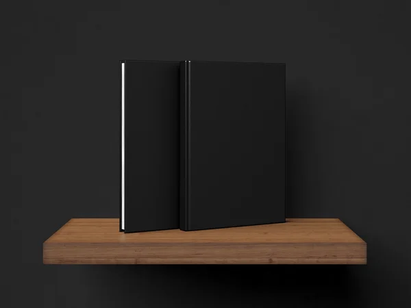 Photo of two blank black books — Stock Photo, Image