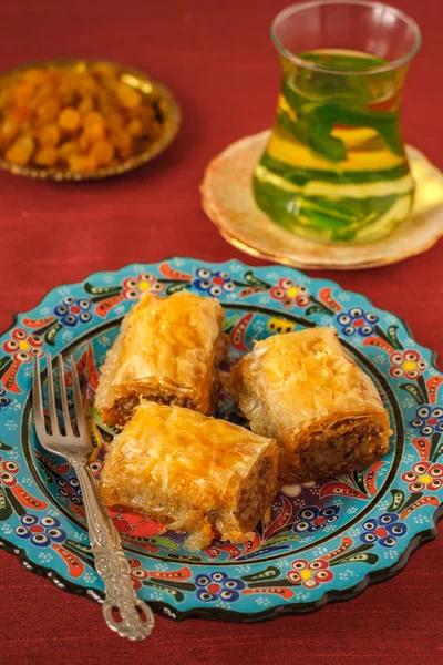Traditionelles türkisches Dessert aus nächster Nähe — Stockfoto