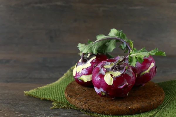 Purple Kohlrabi cabbage — Stock Photo, Image