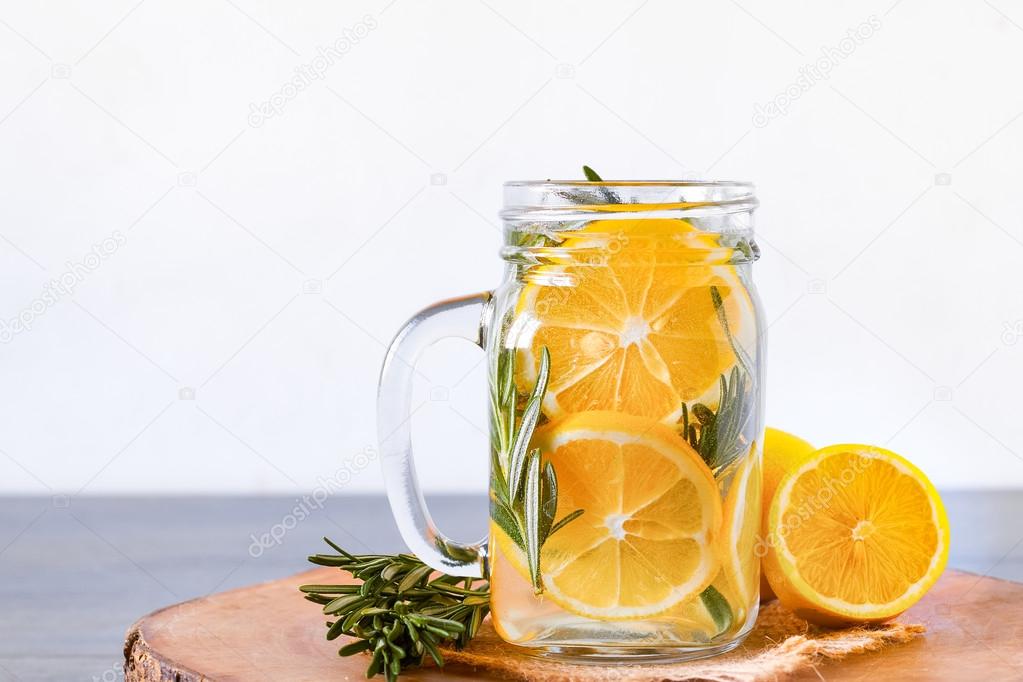Rosemary lemon infused water