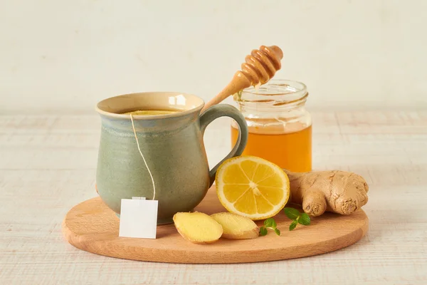 Ginger teh dengan lemon — Stok Foto
