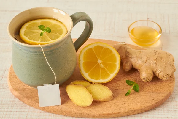 Ginger teh dengan lemon — Stok Foto