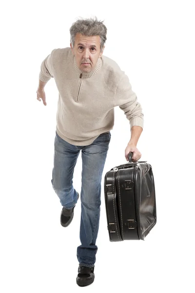 Omul vine cu o valiză — Fotografie, imagine de stoc