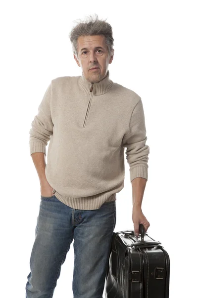 Man comes with a suitcase — Stock Photo, Image