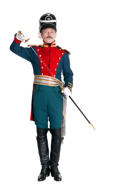 Guardsman with a saber nineteenth century — Stock Photo, Image