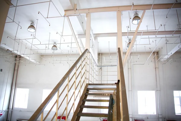 Old sprinkler system on the ceiling of the production room. — Stock Photo, Image